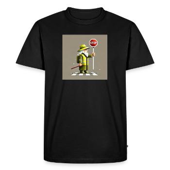 Stop - Not Pass - Men's Premium Organic T-Shirt - black - Front - Nico (187cm)