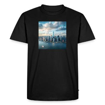 New York skyline seen for Jersey - Men's Premium Organic T-Shirt - black - Front - Nico (187cm)