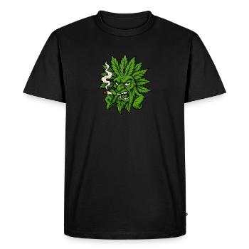 Angry Weed – Forte avec Attitude - T-shirt Premium bio Homme - noir - Devant - Nico (187cm)
