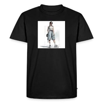 Street Style Baddie Braids, Cargo Shorts & Cool - Men's Premium Organic T-Shirt - black - Front - Nico (187cm)