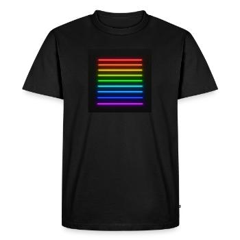 Spectrum Lines - Men's Premium Organic T-Shirt - black - Front - Nico (187cm)