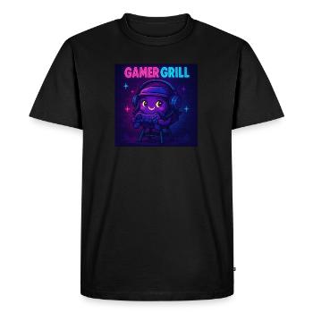 Gamer Grill - Men's Premium Organic T-Shirt - black - Front - Nico (187cm)