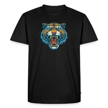 Roaring Tiger – Conception de puissance sauvage. - T-shirt Premium bio Homme - noir - Devant - Nico (187cm)