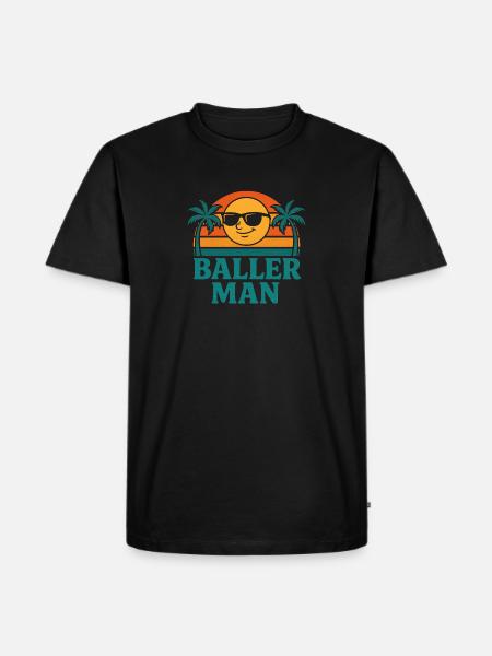 BALLERMAN - Männer Premium Bio T-Shirt - Schwarz
