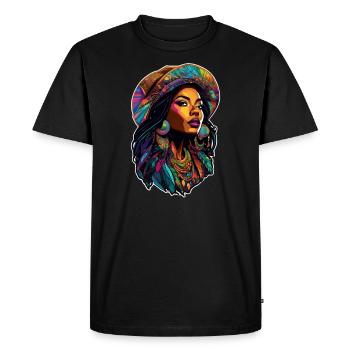 Afro Woman - Beauty - Men's Premium Organic T-Shirt - black - Front - Nico (187cm)