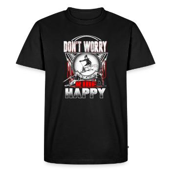 Ski happy - Men's Premium Organic T-Shirt - black - Front - Nico (187cm)