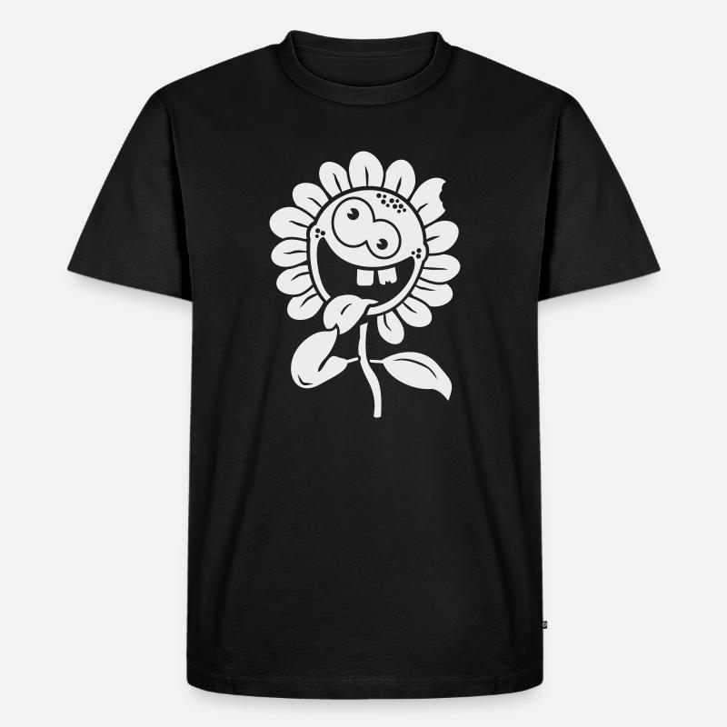 crazy flower negative 1c - Männer Premium Bio T-Shirt - Schwarz