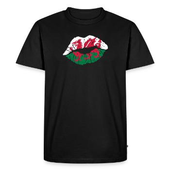 Kissing Mouth (Pays de Galles) - T-shirt Premium bio Homme - noir - Devant - Nico (187cm)