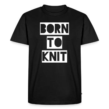 NÉ EN TRICOT - Né pour tricoter. - T-shirt Premium bio Homme - noir - Devant - Nico (187cm)
