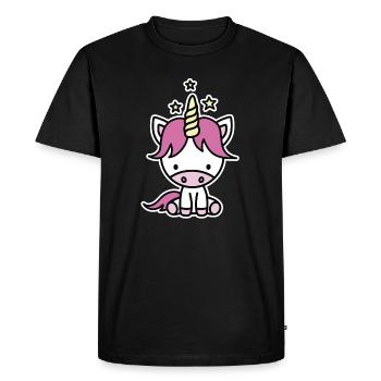 Cute unicorn for kids - T-shirt Premium bio Homme - noir - Devant - Nico (187cm)