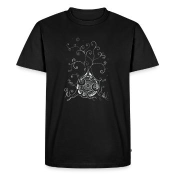 Playful Snow Tree in Black and White with Mandala - Men's Premium Organic T-Shirt - black - Front - Nico (187cm)