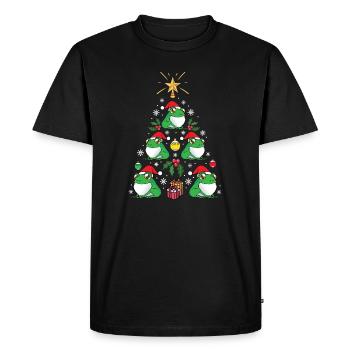 Funny Frog Christmas Tree Animal Lover Holiday - Men's Premium Organic T-Shirt - black - Front - Nico (187cm)