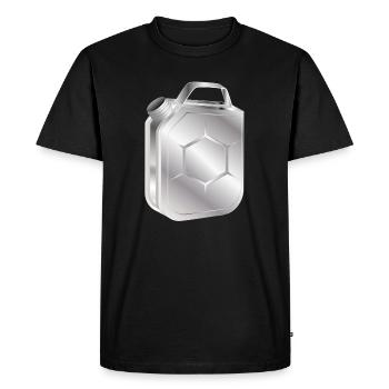 Petrol canister in stylish retro chrome look - Men's Premium Organic T-Shirt - black - Front - Nico (187cm)