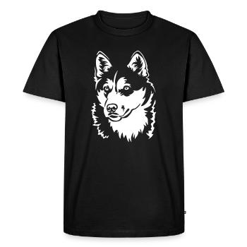 Husky Head "Black Edition" - Men's Premium Organic T-Shirt - black - Front - Nico (187cm)