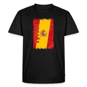 Drapeau de l'Espagne - T-shirt Premium bio Homme - noir - Devant - Nico (187cm)