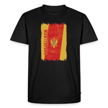 Drapeau du Monténégro - T-shirt Premium bio Homme - noir - Devant - Nico (187cm)