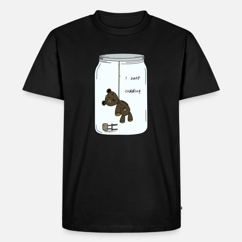 I hate cuddlIng - Männer Premium Bio T-Shirt - Schwarz