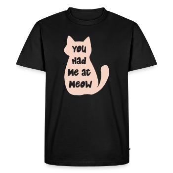 Tu m’as eu à Meow - Cute Cat Motif - T-shirt Premium bio Homme - noir - Devant - Nico (187cm)