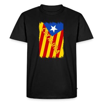 Catalonia flag design - Men's Premium Organic T-Shirt - black - Front - Nico (187cm)
