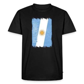 Drapeau Argentine - T-shirt Premium bio Homme - noir - Devant - Nico (187cm)