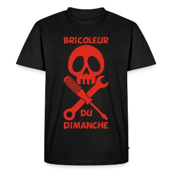 Bricoleur du dimanche (rouge) - T-shirt Premium bio Homme - noir - Devant - Nico (187cm)