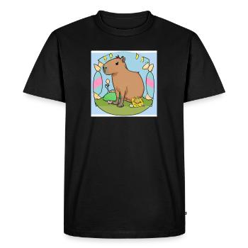 Easter capybara - Men's Premium Organic T-Shirt - black - Front - Nico (187cm)