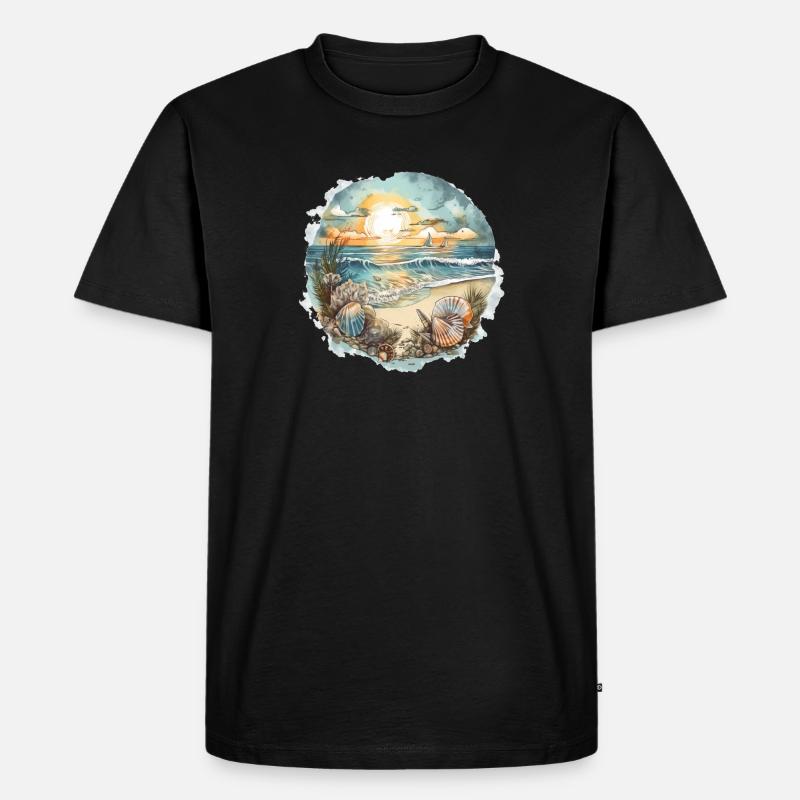 Strandtraum - Männer Premium Bio T-Shirt - Schwarz