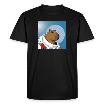 Capy astronaut - Men's Premium Organic T-Shirt - black - Front - Nico (187cm)