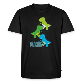 Dinos dansant - T-shirt Premium bio Homme - noir - Devant - Nico (187cm)