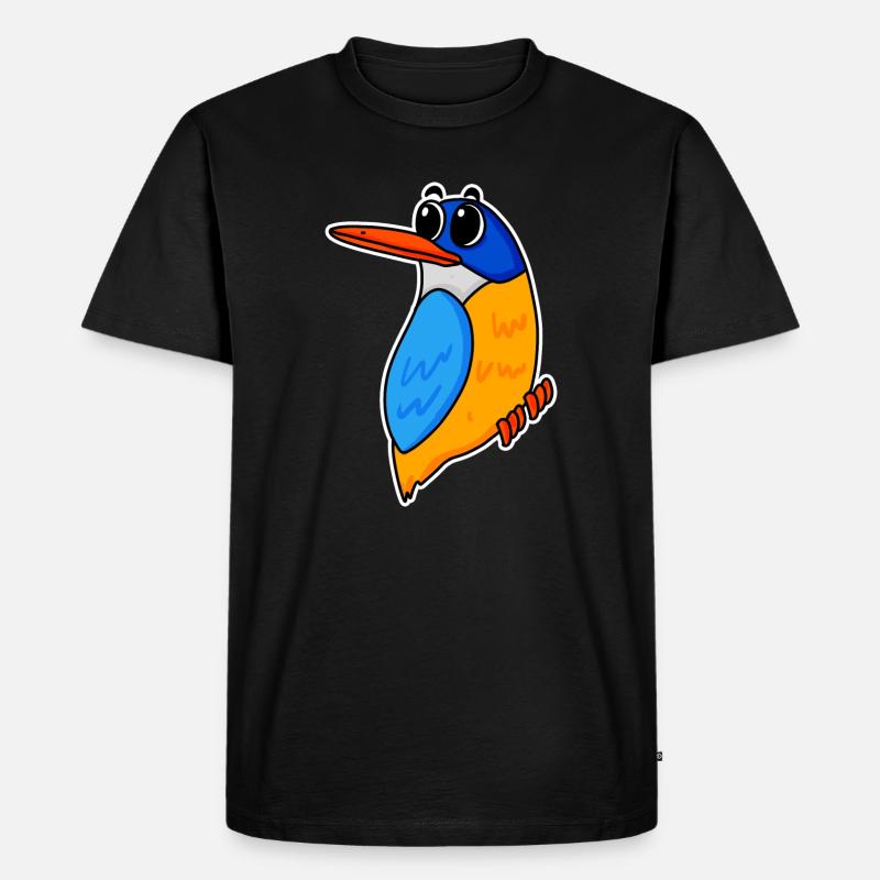 Niedlicher Eisvogel - Männer Premium Bio T-Shirt - Schwarz