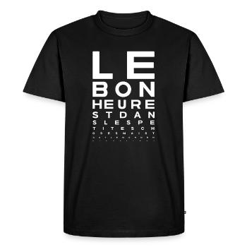Le bonheur est dans les petites choses   - T-shirt Premium bio Homme - noir - Devant - Nico (187cm)