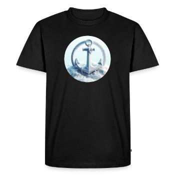 Anchor in Ice Landscape - Men's Premium Organic T-Shirt - black - Front - Nico (187cm)