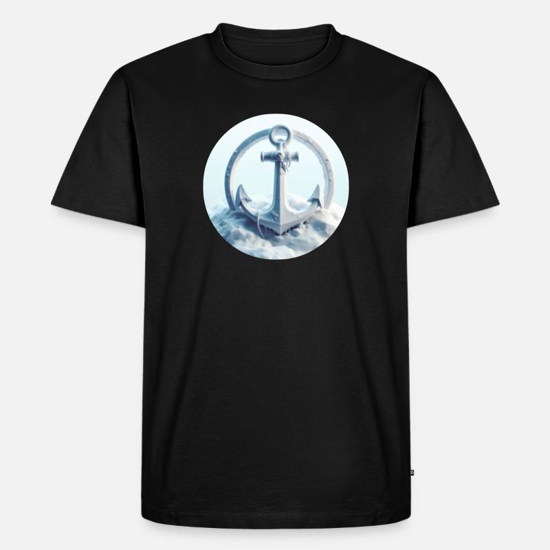Anker in Eis Landschaft - Männer Premium Bio T-Shirt - Schwarz