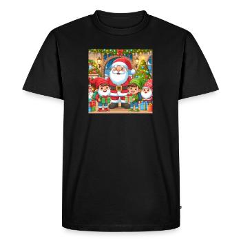 Christmas Design 10 - Men's Premium Organic T-Shirt - black - Front - Nico (187cm)