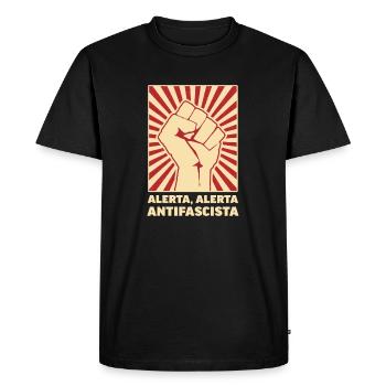 Alerta Alerta Antifascista AFA Antifa 161 - T-shirt Premium bio Homme - noir - Devant - Nico (187cm)
