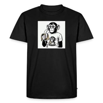 Un singe et sa banane - T-shirt Premium bio Homme - noir - Devant - Nico (187cm)