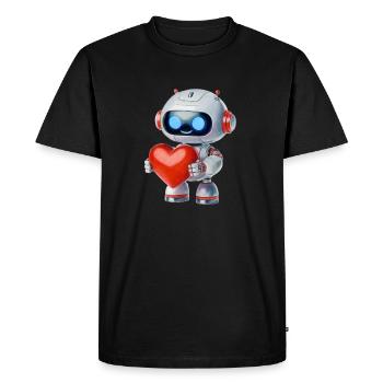 Robots with a heart - Men's Premium Organic T-Shirt - black - Front - Nico (187cm)