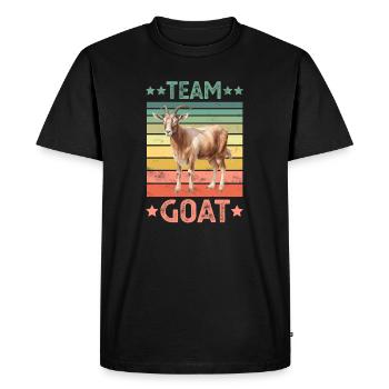 Chèvre - T-shirt Premium bio Homme - noir - Devant - Nico (187cm)
