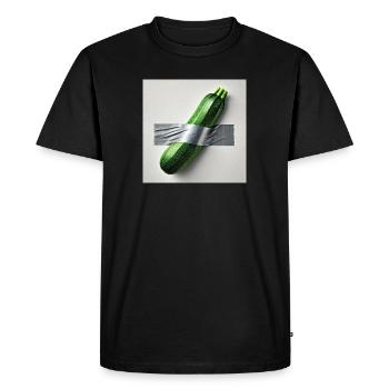 Zucchini framed by ribbon - Men's Premium Organic T-Shirt - black - Front - Nico (187cm)