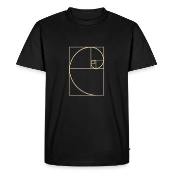 Nombre d’or – Esthétique mathématique à porter - T-shirt Premium bio Homme - noir - Devant - Nico (187cm)