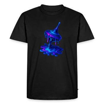 Toupie fondante bleu violet - T-shirt Premium bio Homme - noir - Devant - Nico (187cm)