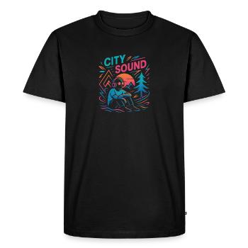 SON DE LA VILLE - T-shirt Premium bio Homme - noir - Devant - Nico (187cm)