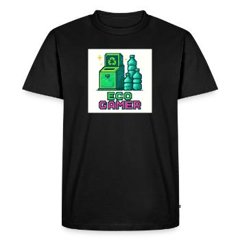 Pixel Eco Gamer Design - Men's Premium Organic T-Shirt - black - Front - Nico (187cm)