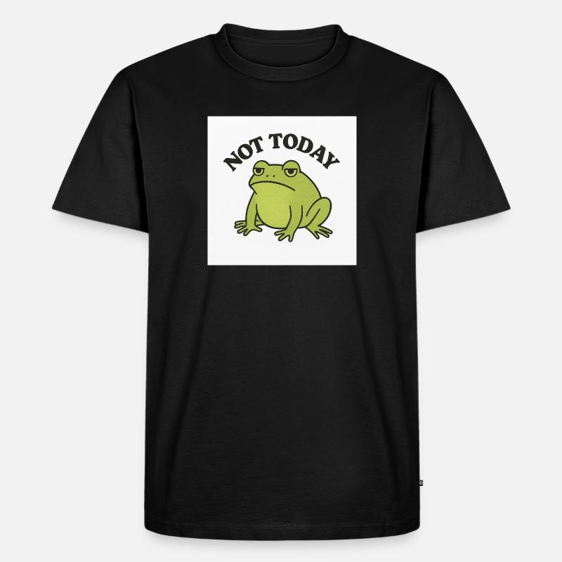 Lustiger Frosch mit Statement Text - Männer Premium Bio T-Shirt - Schwarz