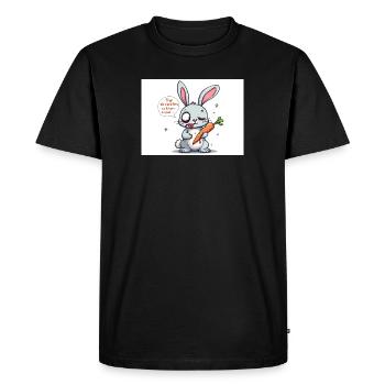 Rabbit Charcuteurs and Humorous - Men's Premium Organic T-Shirt - black - Front - Nico (187cm)