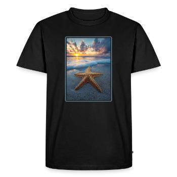 Étoile de mer Étoile de mer - T-shirt Premium bio Homme - noir - Devant - Nico (187cm)