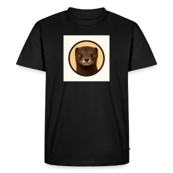 Cute Brown Bear in Circle - Men's Premium Organic T-Shirt - black - Front - Nico (187cm)