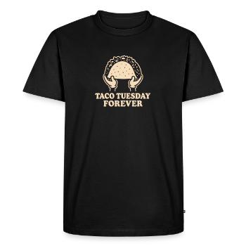 Taco Tuesday Forever – Fun Retro Food Design - Men's Premium Organic T-Shirt - black - Front - Nico (187cm)
