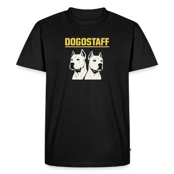 DOGOSTAFF Double Dogs Graphic - Men's Premium Organic T-Shirt - black - Front - Nico (187cm)