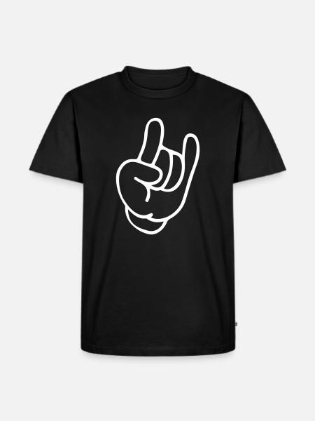Rockhand Silhouette Motiv - Männer Premium Bio T-Shirt - Schwarz